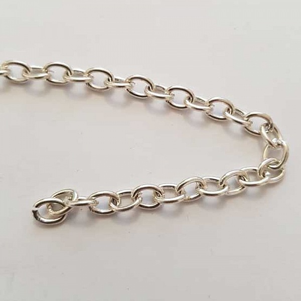 0.60 m&egrave;tre de chaine plate Argent N&deg;15 07 x 06 mm