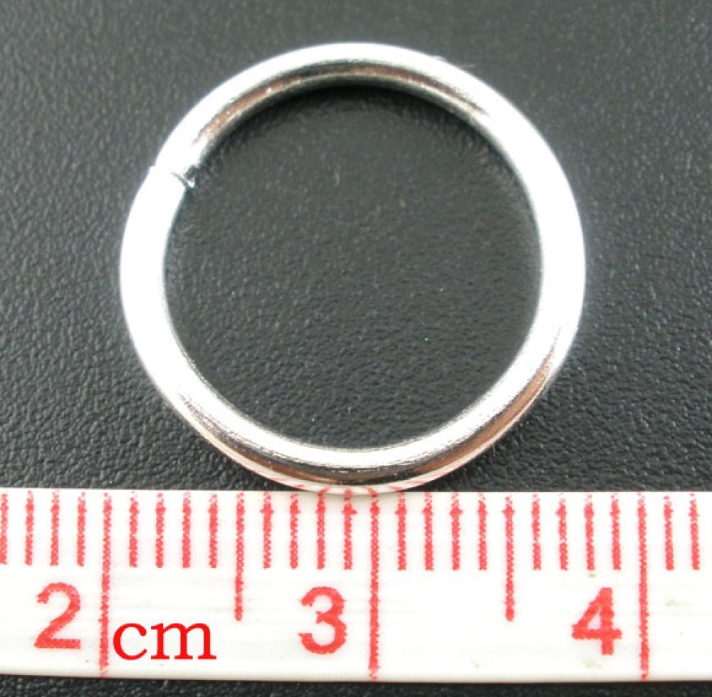 100 Tykke åpne koblingsringer 16 mm sølv