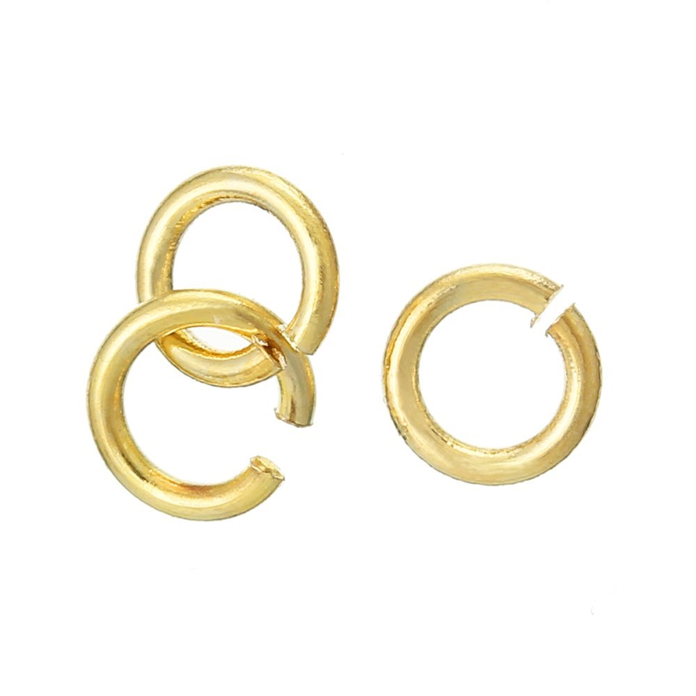 10 åpne koblingsringer 04 mm 18K gullbelagt N°01