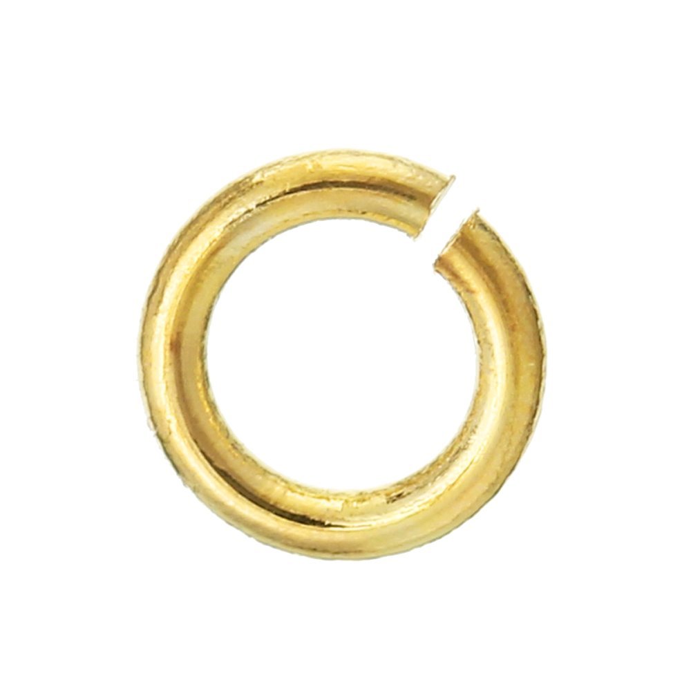 10 åpne koblingsringer 04 mm 18K gullbelagt N°01
