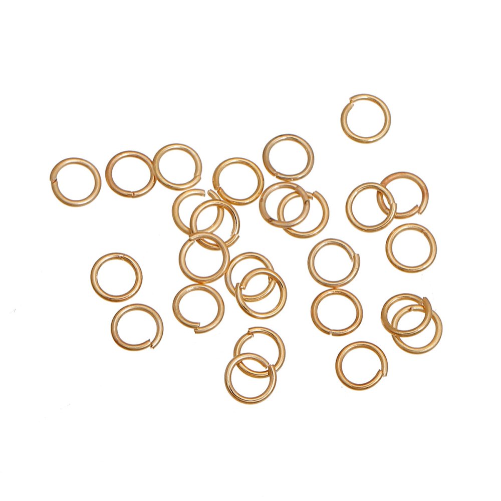 10 åpne koblingsringer 06 mm 01 14K gullbelagt