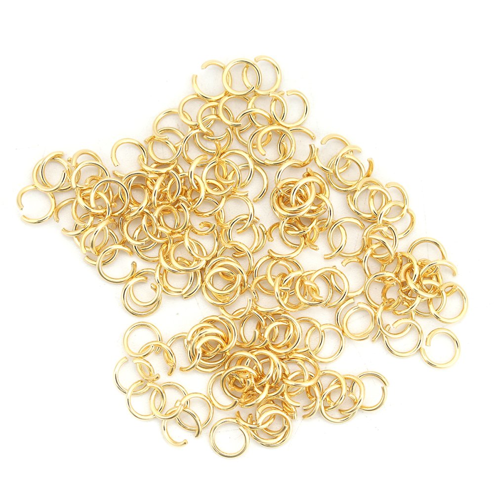 10 åpne koblingsringer 08 mm gullbelagt