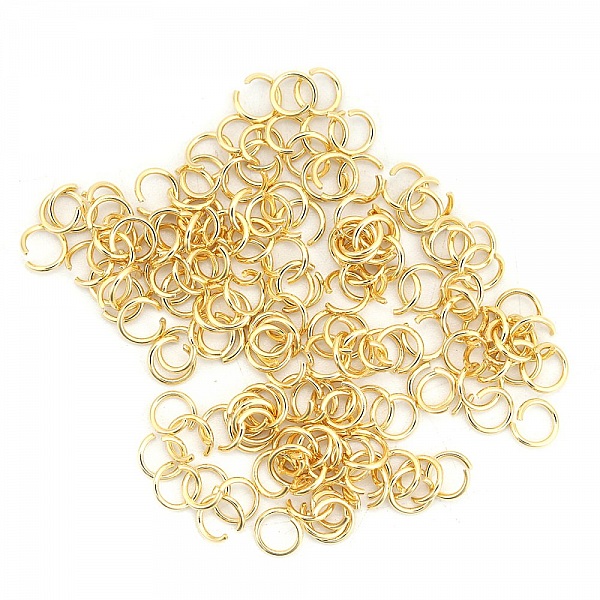 10 &aring;pne koblingsringer 08 mm gullbelagt