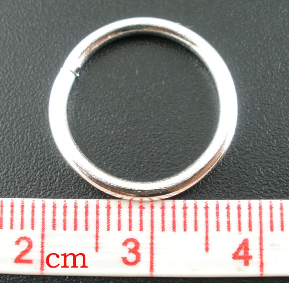 10 tykke åpne koblingsringer 16 mm sølv