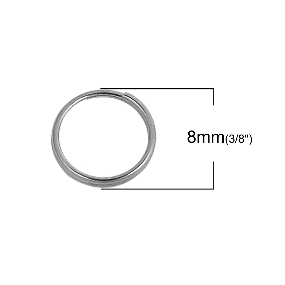 10 doble koblingsringer 08 mm rustfritt