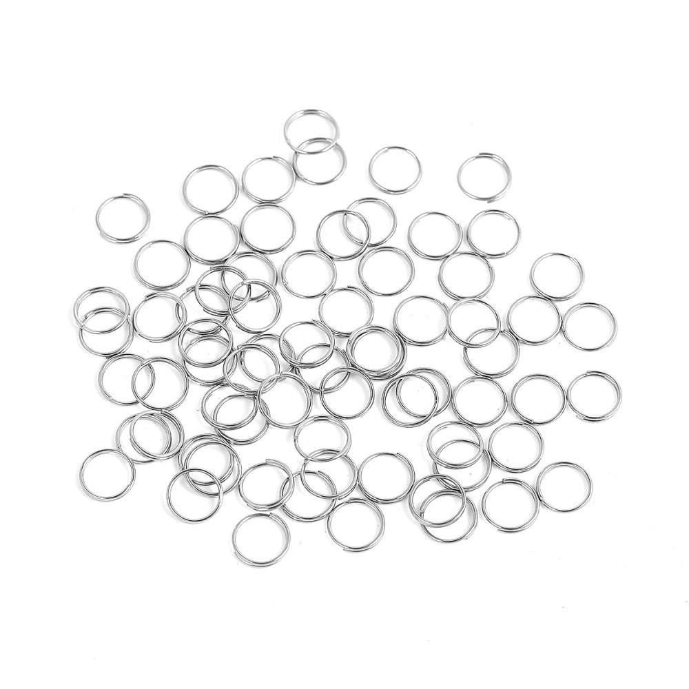 10 doble koblingsringer 08 mm rustfritt