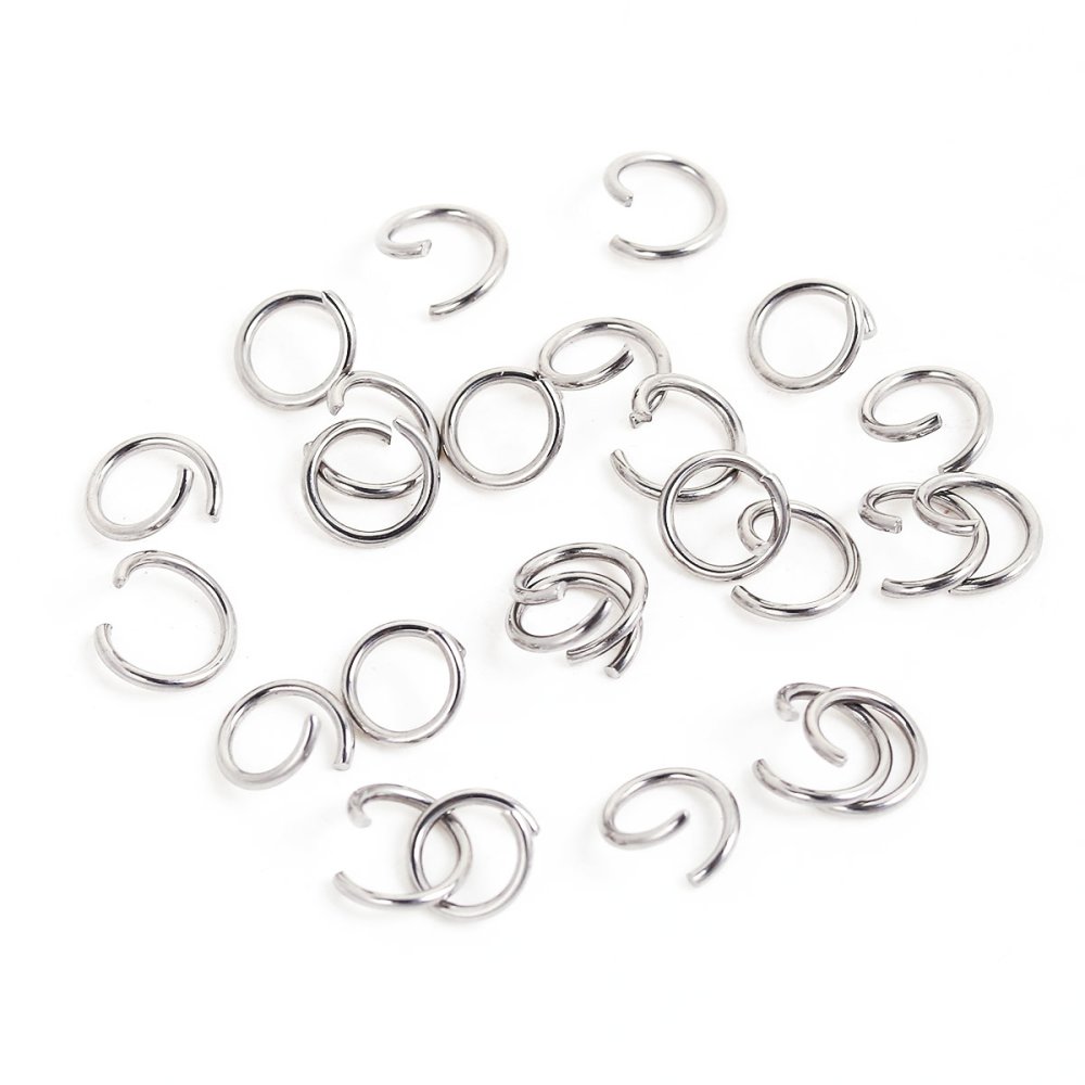 10 åpne koblingsringer 07 mm rustfritt