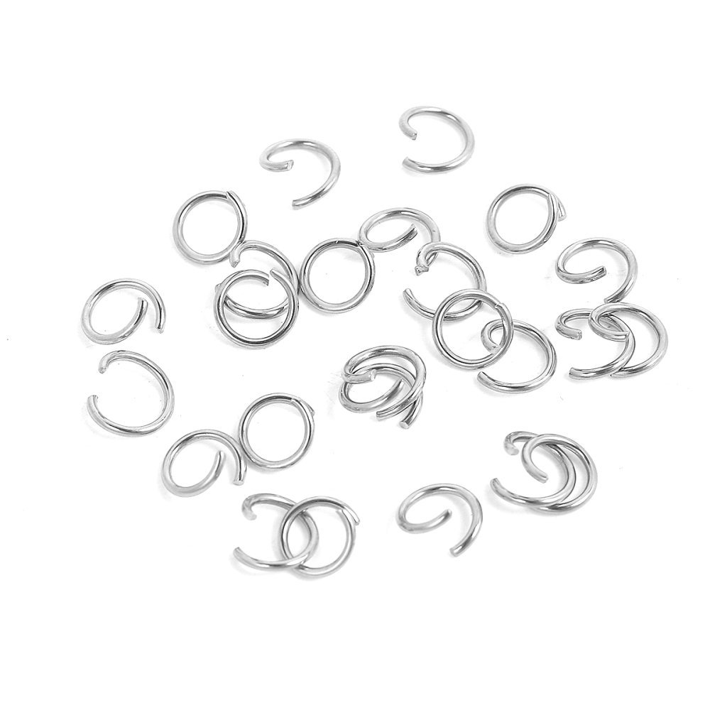 10 Åpne koblingsringer 08 mm rustfritt