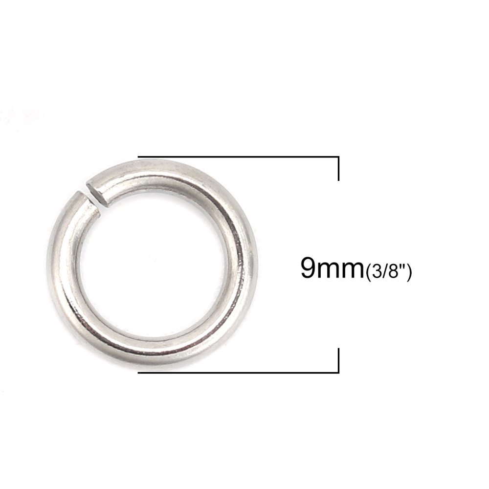10 åpne koblingsringer 09 mm rustfritt