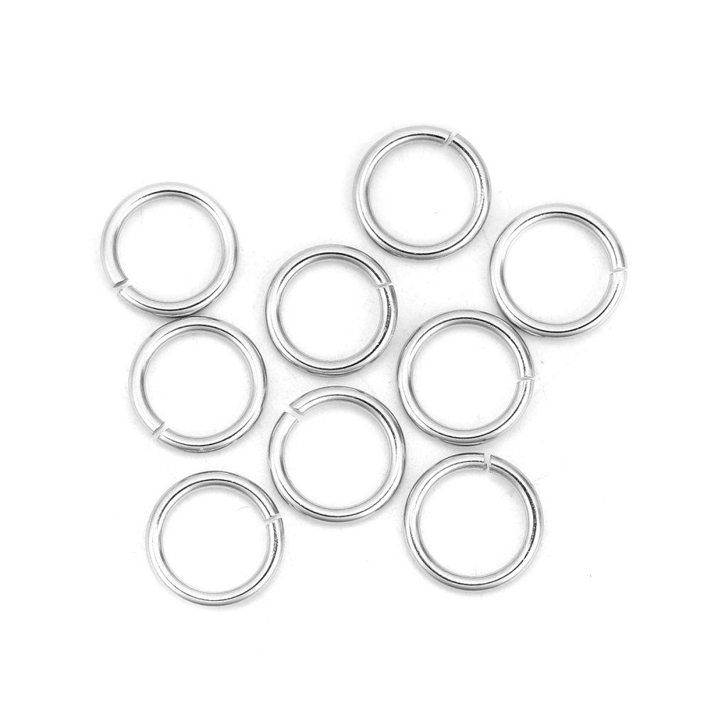10 Åpne koblingsringer 11 mm Rustfritt