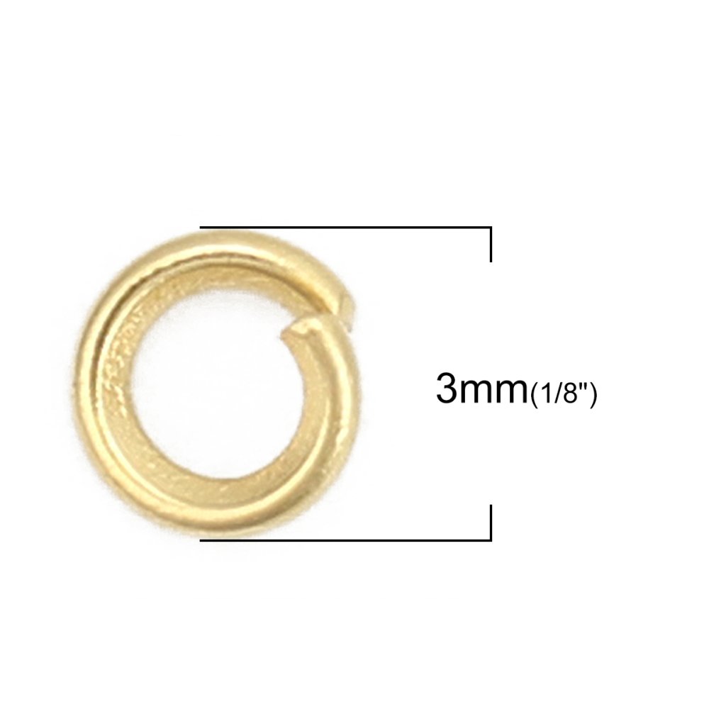 10 Åpne skjøteringer 03 mm Rustfritt stål forgylt nr. 02