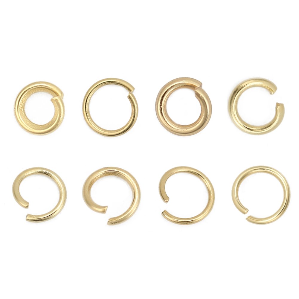 10 Åpne koblingsringer 05 mm Rustfritt stål gullbelagt