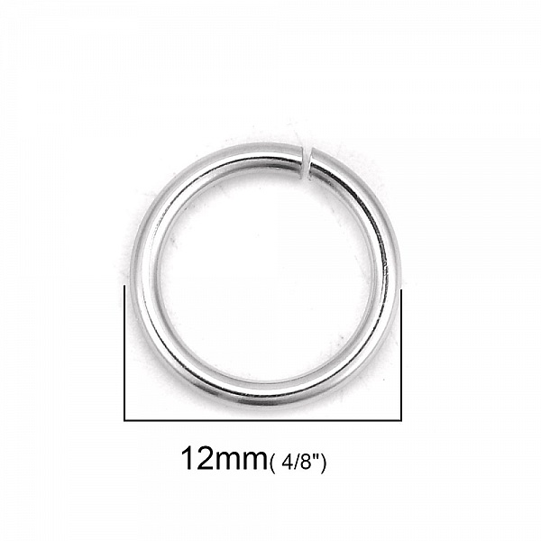 10 &Aring;pne koblingsringer 12 mm rustfritt