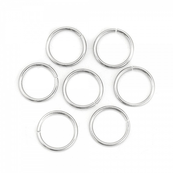 10 &aring;pne koblingsringer 15 mm rustfritt