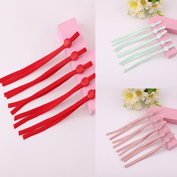 10 r&oslash;de elastiske ledningsb&aring;nd med justerbar spenne for maske ...