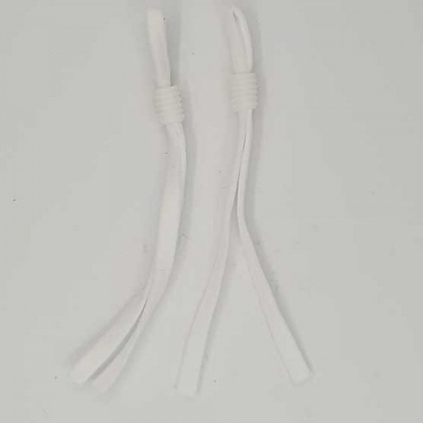 10 Hvite elastiske b&aring;nd med justerbar spenne for feste av masken. N&deg;02.