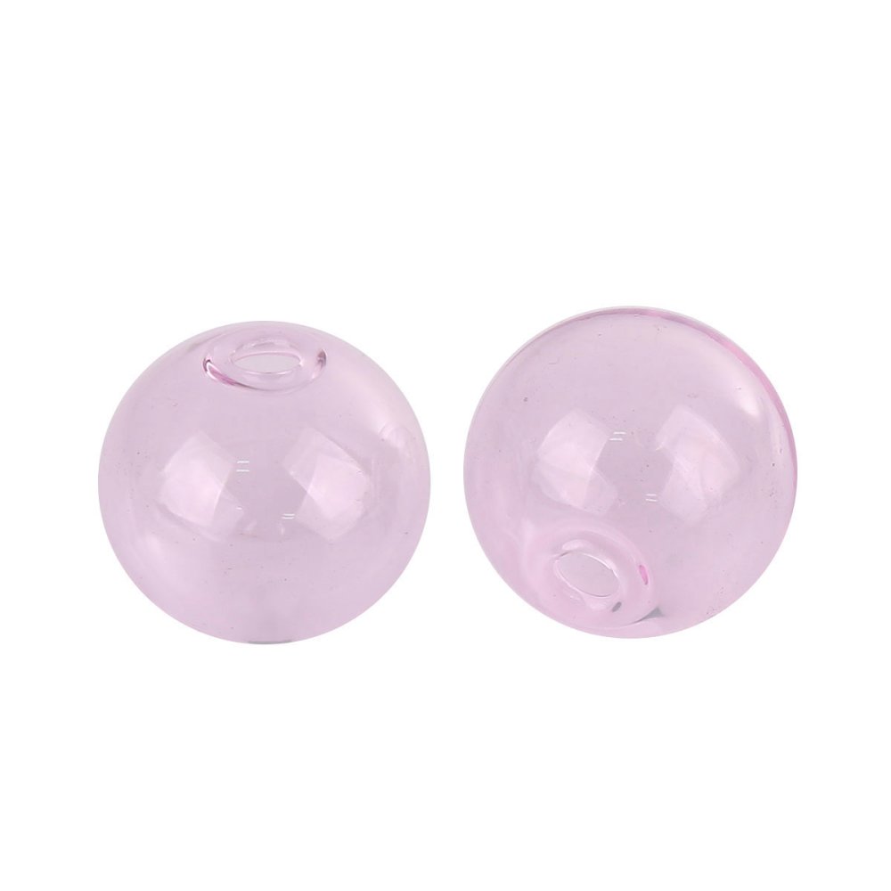 10 glasskuler 12mm runde rosa til å fylle