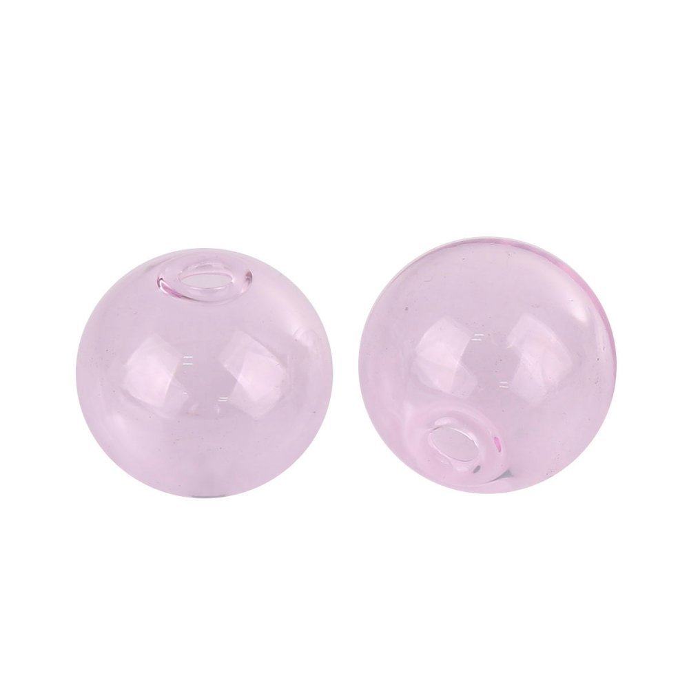 10 glasskuler 12mm runde rosa til å fylle