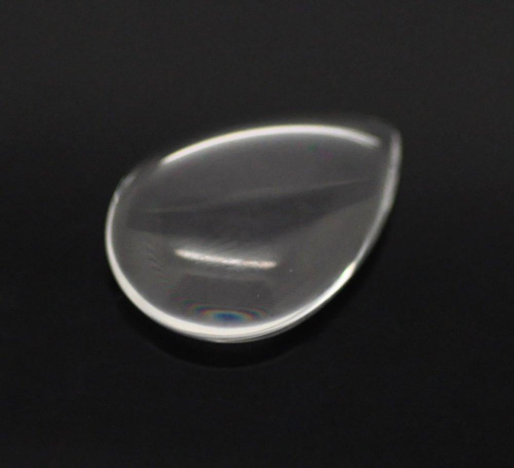 10 Cabochons Dråper 13 x 18 mm i klart forstørrelsesglass N°24