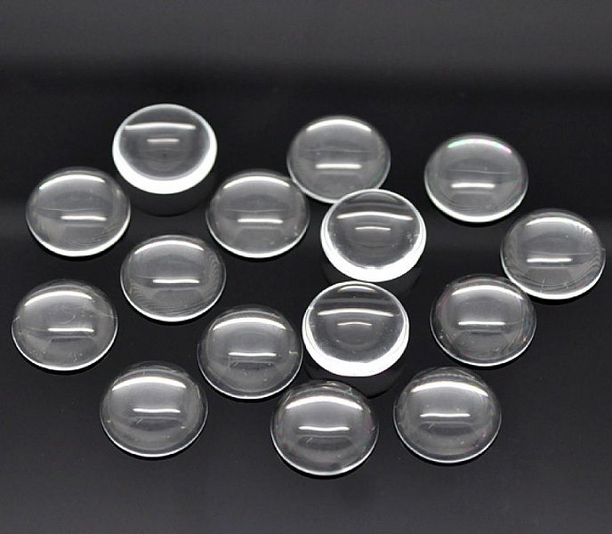 10 Cabochons Ronds 10 mm en verre loupe transparent N&deg;02