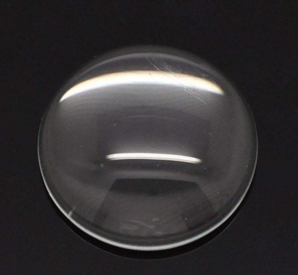 10 Cabochons runde 18 mm i klart burrglass N°07