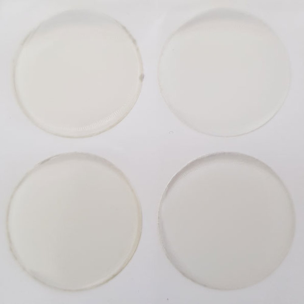 10 selvklebende Resin Cabochons 25 mm Transparent