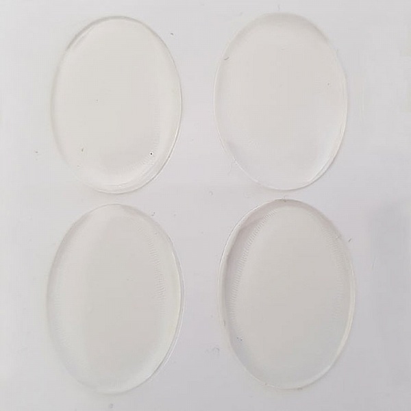 10 Selvklebende Resin Cabochons 18 x 25 mm Transparent