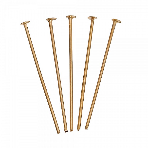 10 spiker 30 mm flatt hode 14K gullbelagt