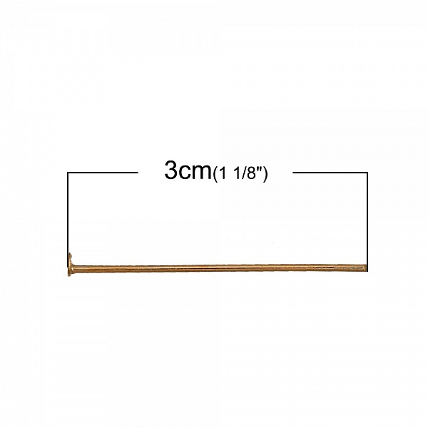 10 spiker 30 mm flatt hode 14K gullbelagt