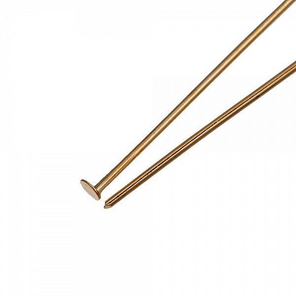 10 spiker 30 mm flatt hode 14K gullbelagt