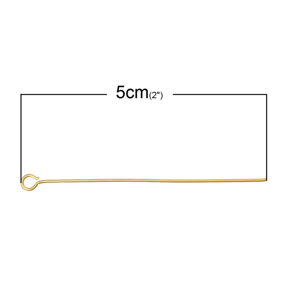 10 spiker 50 mm øyebolt 18K gullbelagt