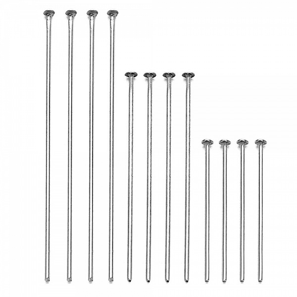 10 Clous &agrave; tiges &agrave; t&ecirc;te plates acier inoxydable 30 mm Argent