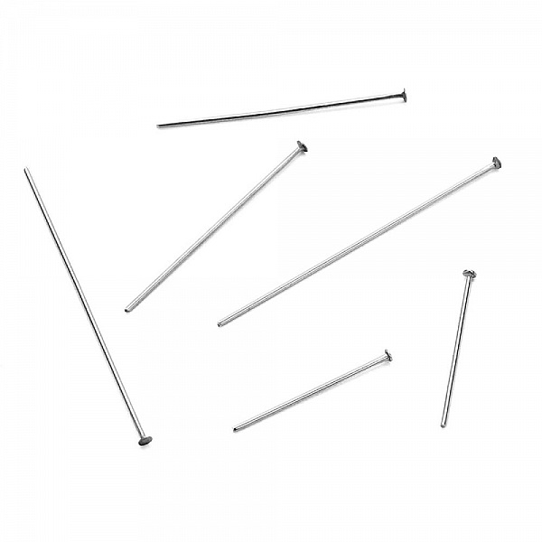 10 Clous &agrave; tiges &agrave; t&ecirc;te plates acier inoxydable 30 mm Argent