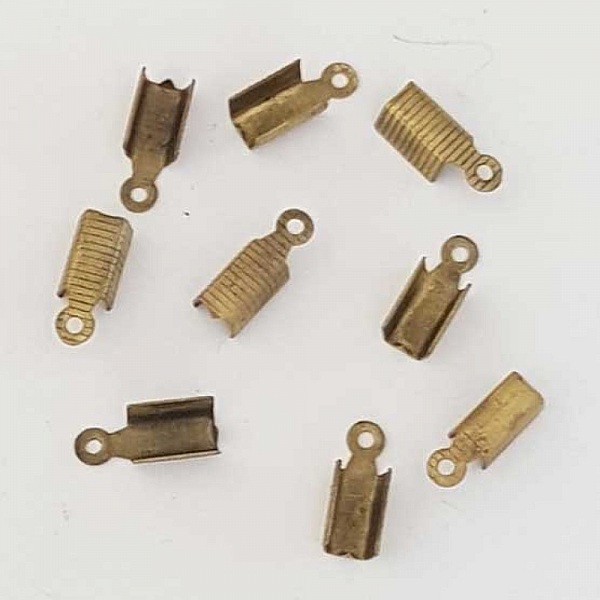 10 Embouts &agrave; coller Serres Cordons Bronze 8 x 5 mm N&deg;02