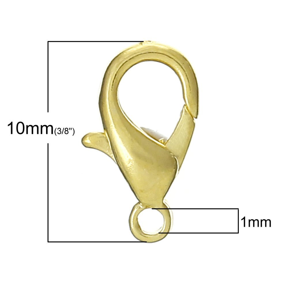 10 karabinkroker 10 x 06 mm gullbelagt