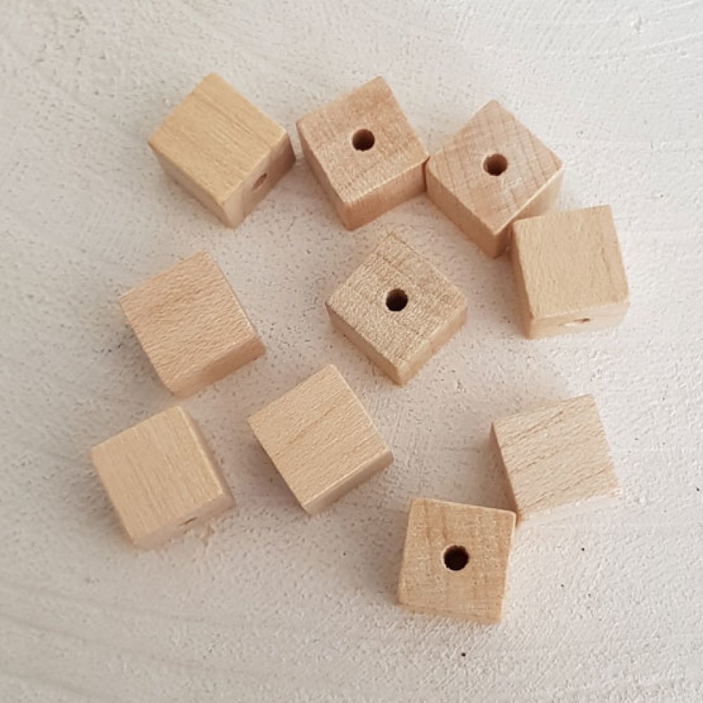 10 treperler kube / firkant 10 mm rå