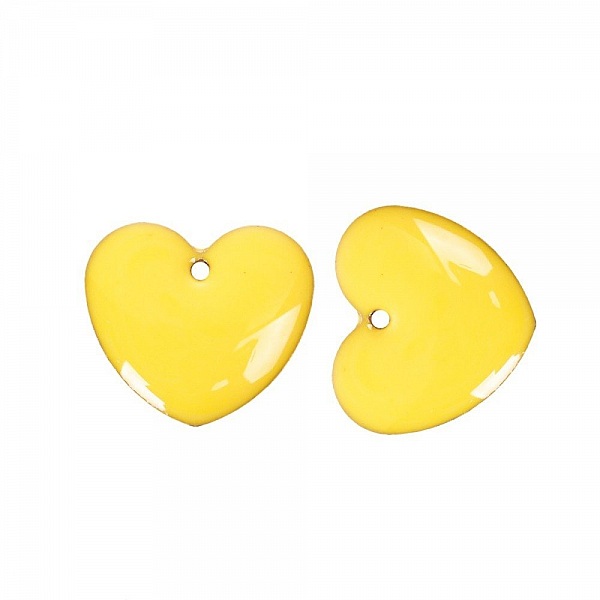 10 dobbeltsidige emaljerte s&oslash;lv paljetter hjerte N&deg;04