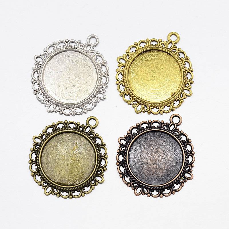 10 x 20 mm assorterte cabochonholdere, cabochon anheng X0013NR 