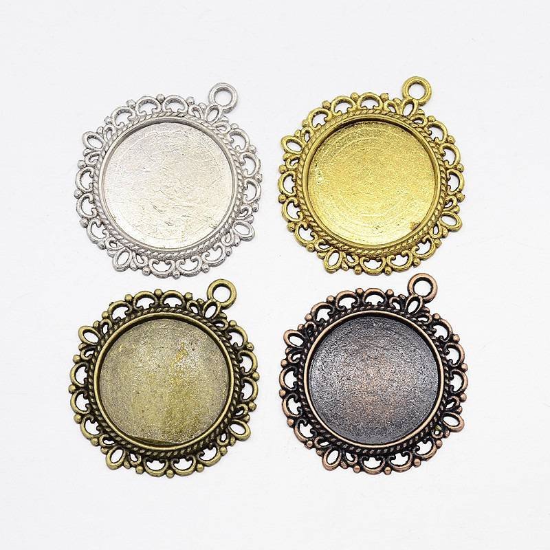 10 x 20 mm assorterte cabochonholdere, cabochon anheng X0013NR 