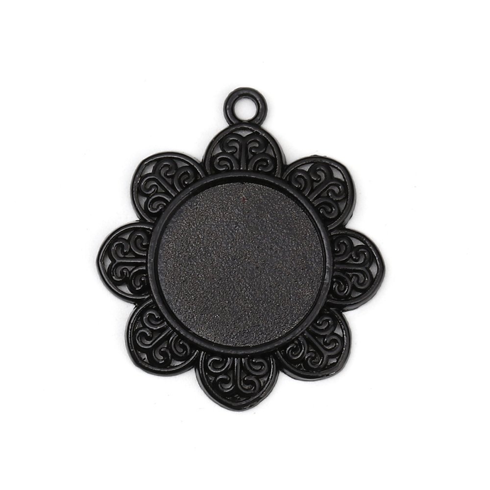 10 x 20mm Sorte cabochonholdere, cabochon anheng 8500