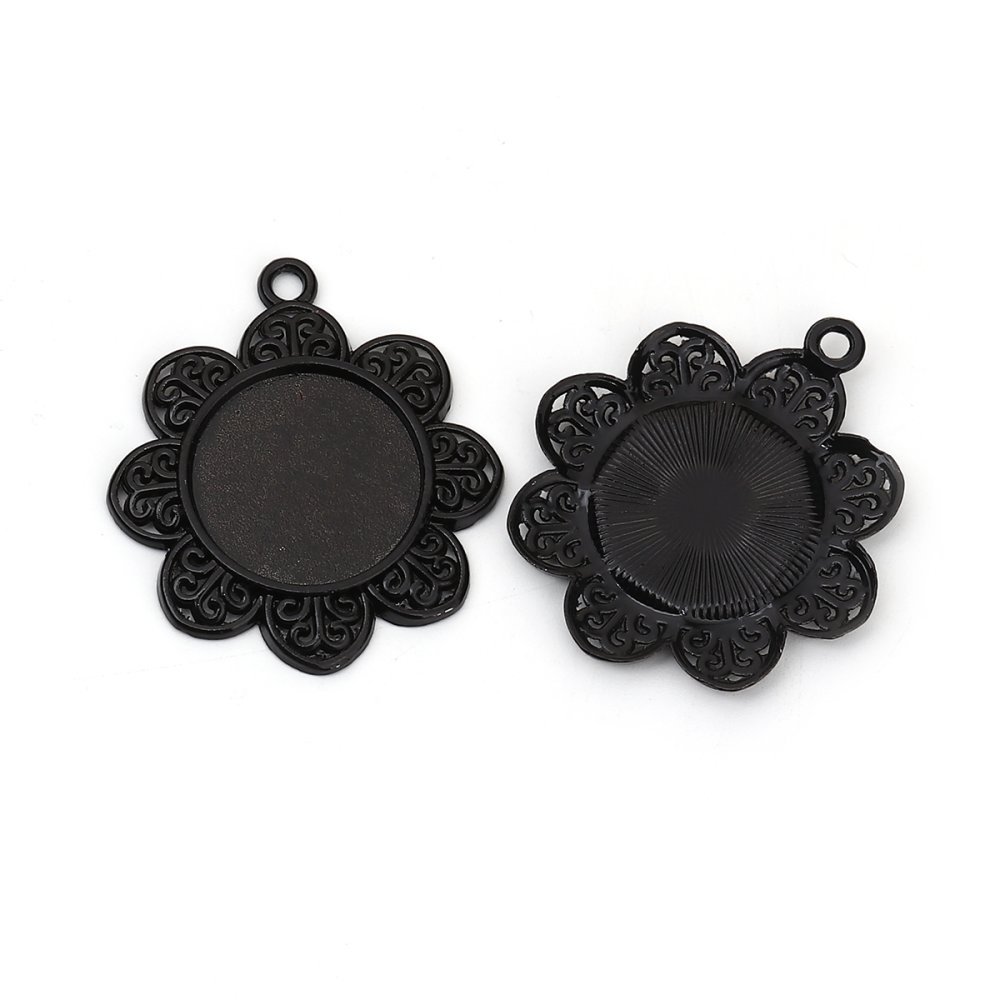 10 x 20mm Sorte cabochonholdere, cabochon anheng 8500