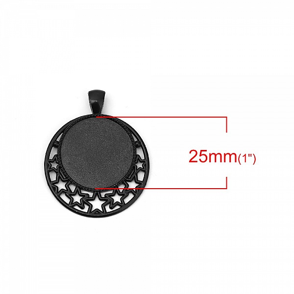 10 x 25mm Sorte cabochonholdere, cabochon anheng 8501