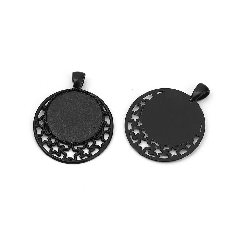 10 x 25mm Sorte cabochonholdere, cabochon anheng 8501