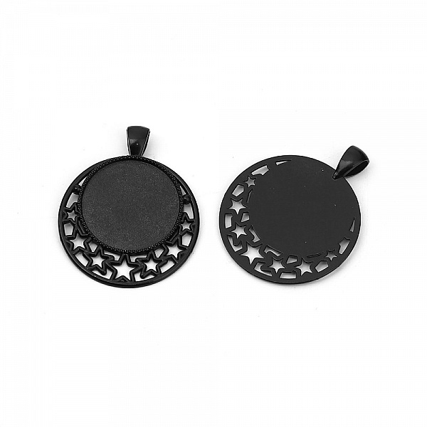 10 x 25mm Sorte cabochonholdere, cabochon anheng 8501