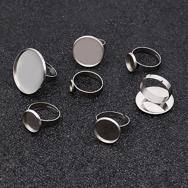 10 x 10 mm ring cabochon holdere S&oslash;lv N&deg;04