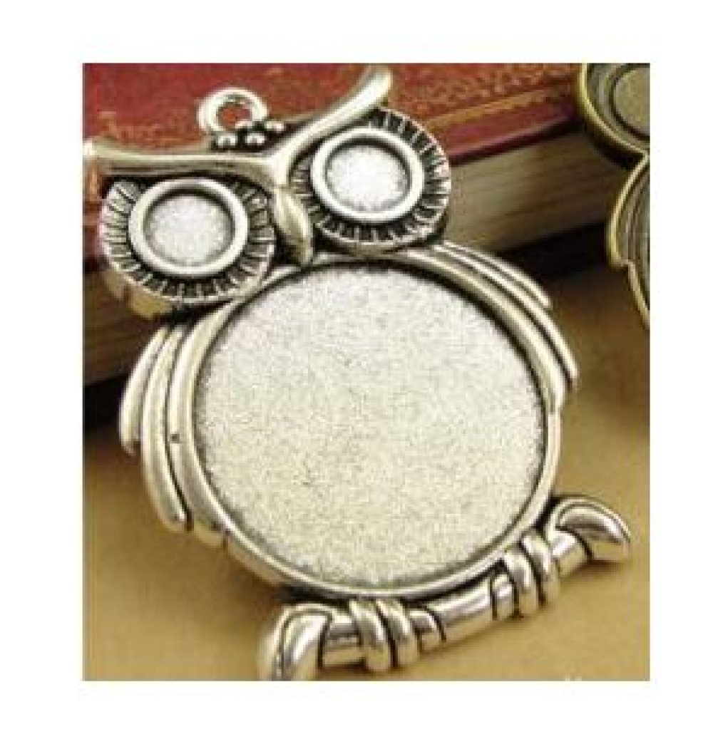 10 x 25mm sølv cabochon holdere, cabochon anheng