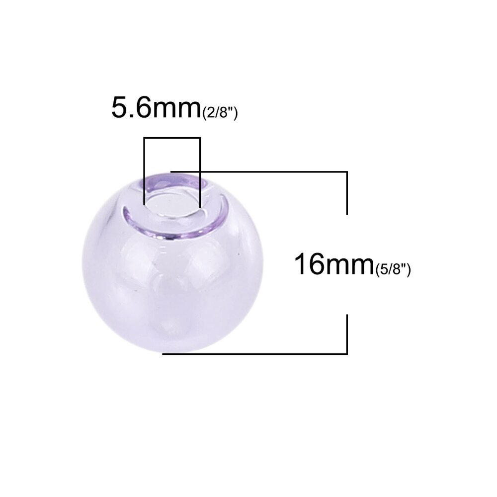 1 rund glasskule for å fylle 16mm Lilla