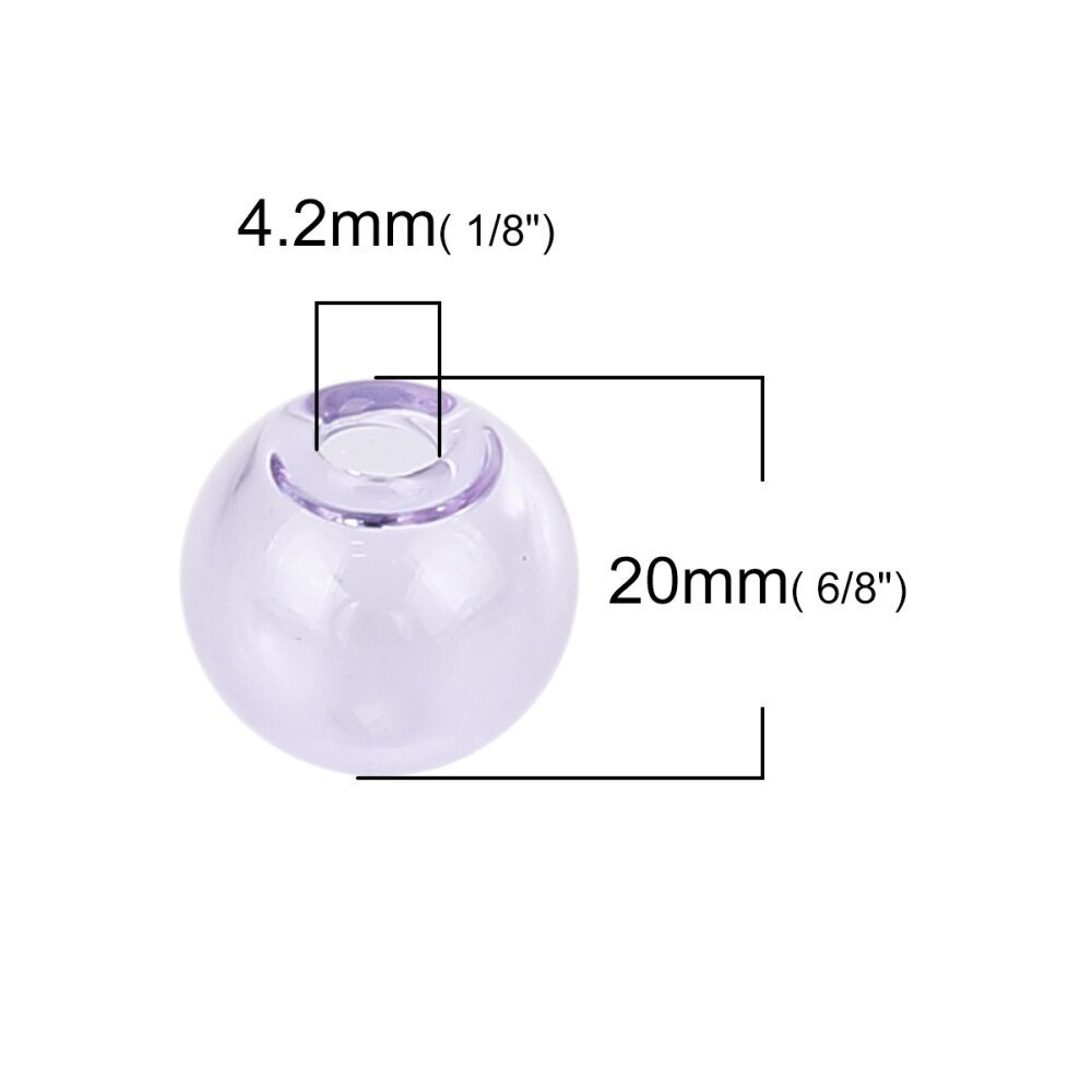 1 rund glasskule for å fylle 20mm Lilla