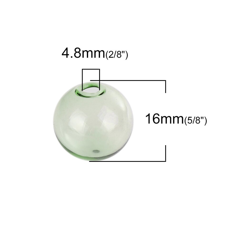 1 rund glasskule for å fylle 16mm Grønn