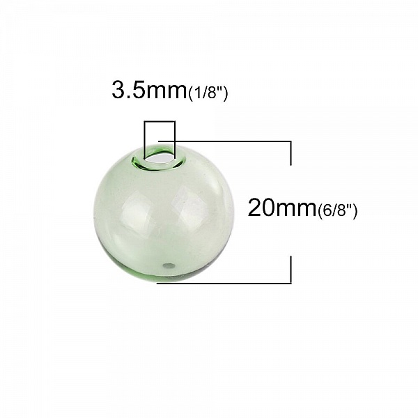 1 20 mm rund glasskule Gr&oslash;nn til fylling